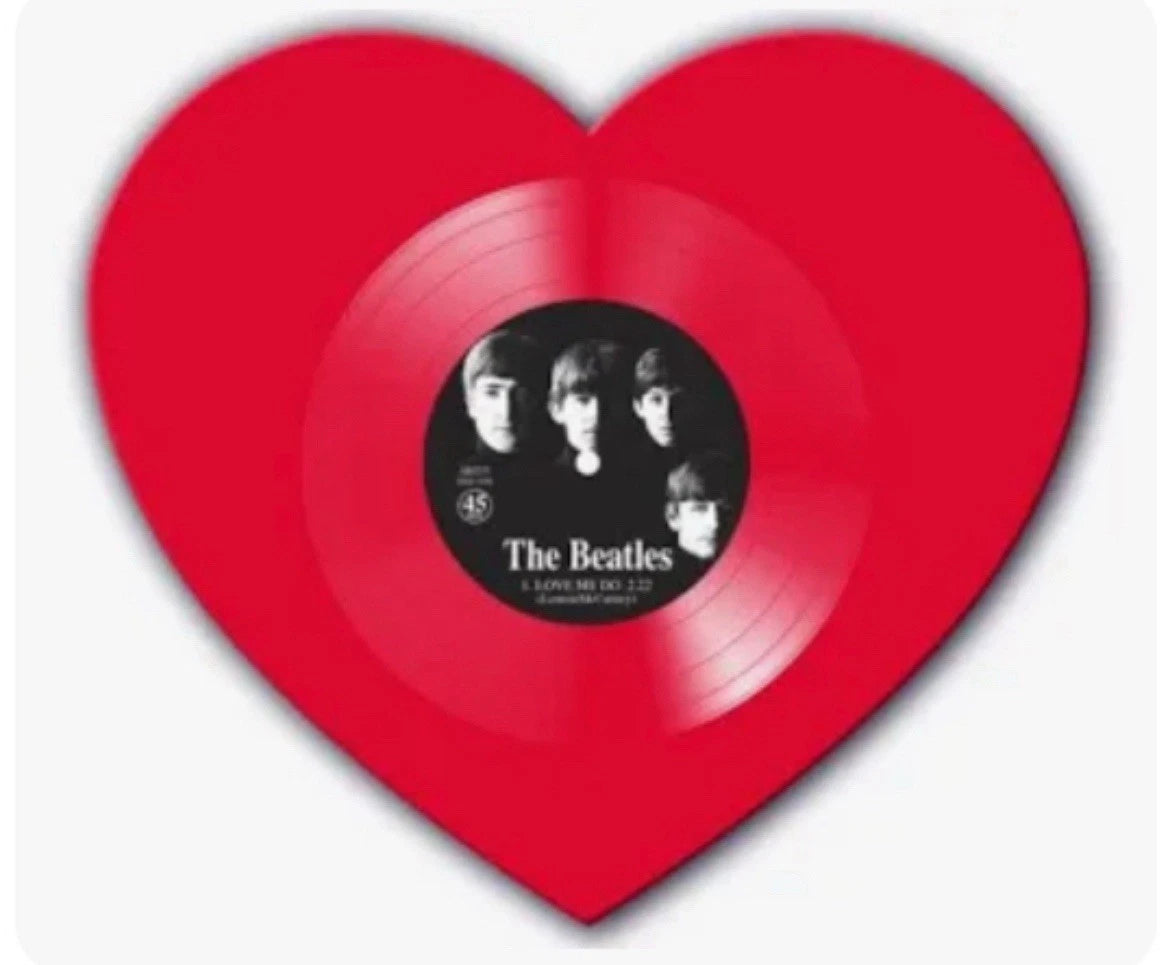 The Beatles. Love Me Do ( 7", Shape, Limited Edition, Remastered, 45 RPM, Single, Red Heart Shape )