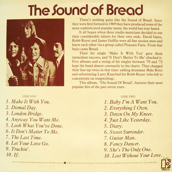 Bread. The Sound Of Bread VG+VG - Ad-Astra Records