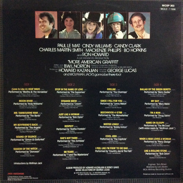 Various. Original Motion Picture Soundtrack - More American Graffiti ( Double ) VG+VG