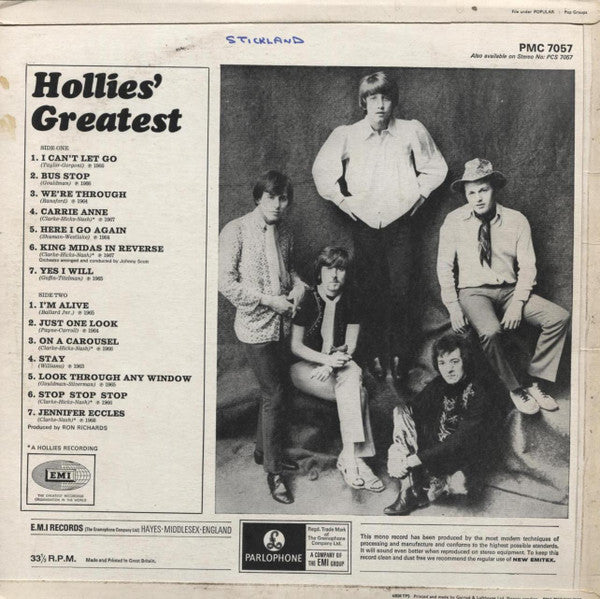 Hollies. Greatest VG VG