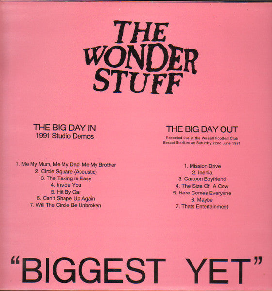 The Wonder Stuff. " Biggest Yet " ( Unofficial Release, White Label ) VG+VG - Ad-Astra Records