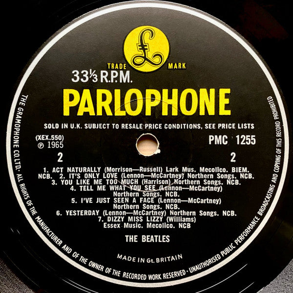 The Beatles. Help Mono ( 1st Pressing ) VG G+
