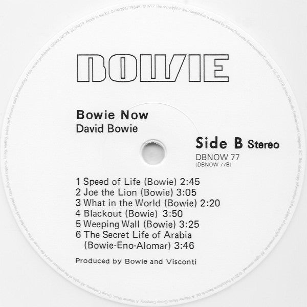 David Bowie. Bowie Now ( Record Store Day, Compilation, Reissue, Stereo, White Vinyl ) - Ad-Astra Records