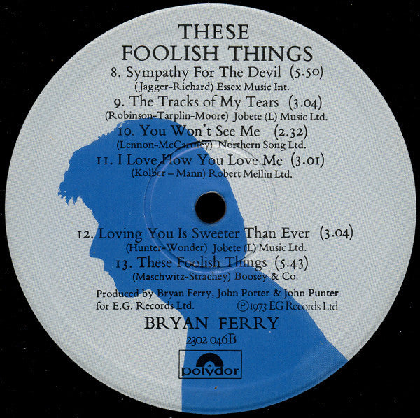Bryan Ferry. These Foolish Things VG+VG - Ad-Astra Records