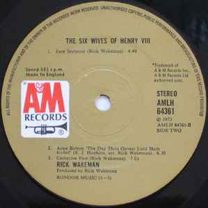 Rick Wakeman. The Six Wives Of Henry VIII ( Gatefold ) VG VG