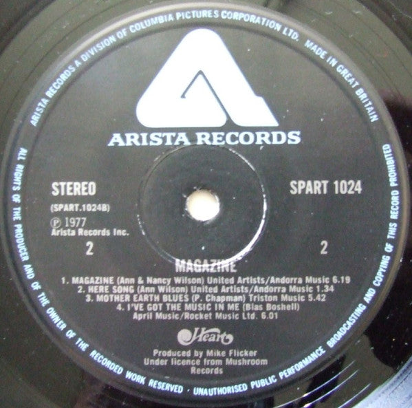 Heart. Magazine VG+VG