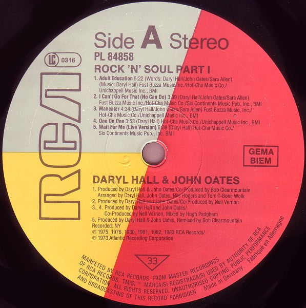 Daryl Hall John Oats. Rock 'n Soul Part 1 VG+VG - Ad-Astra Records