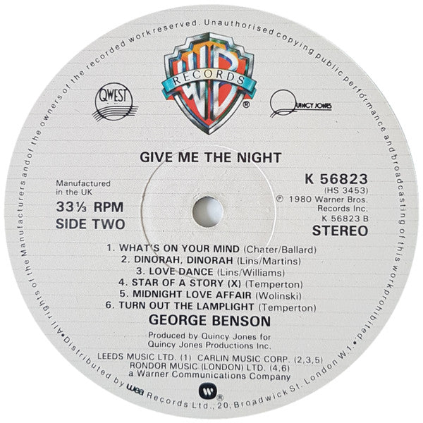 George Benson. Give Me The Night VG+VG - Ad-Astra Records
