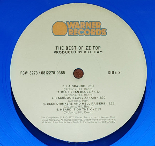 ZZ Top. The Best Of ( Ltd Edition Blue Jean Vinyl ) - Ad-Astra Records