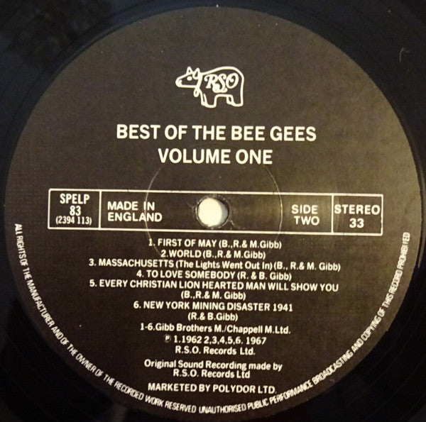 The Bee Gees. Best Of Bee Gees ( Re Issue 1983 ) VG+VG