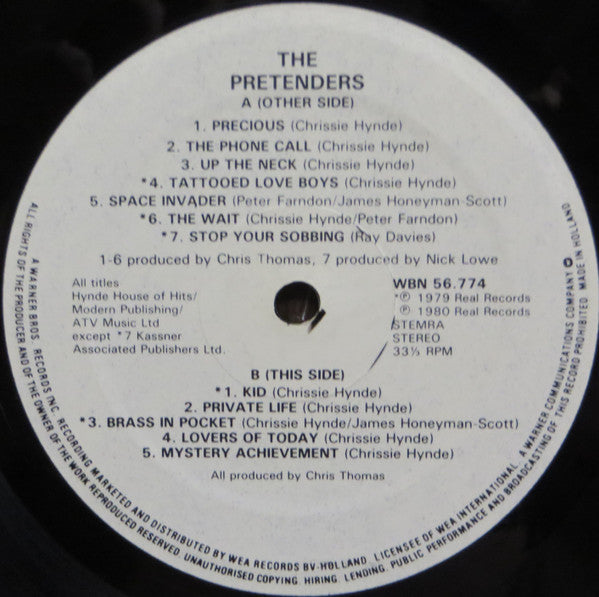 The Pretenders. Pretenders ( Dutch Release ) VG VG - Ad-Astra Records