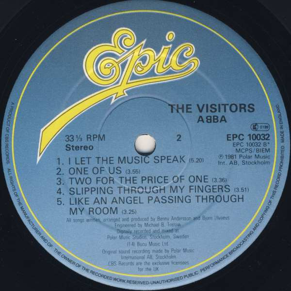 Abba. The Visitors VG VG - Ad-Astra Records