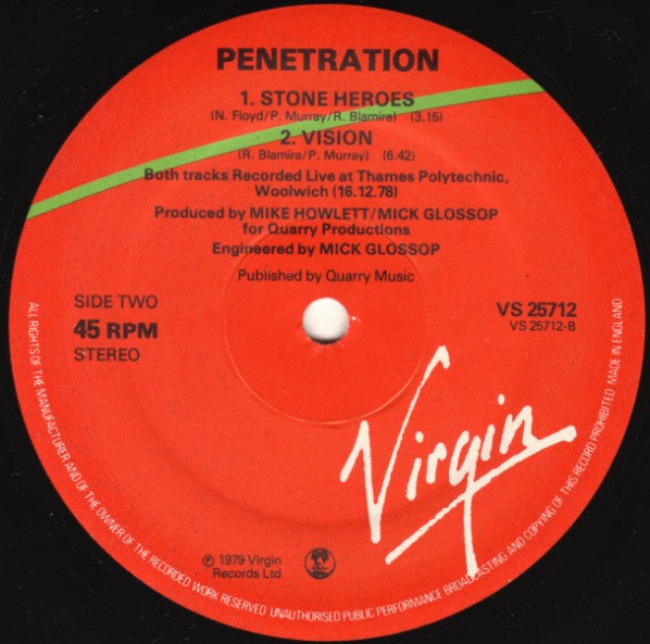 Penetration. Danger Signs 12", 45 RPM VG+VG - Ad-Astra Records