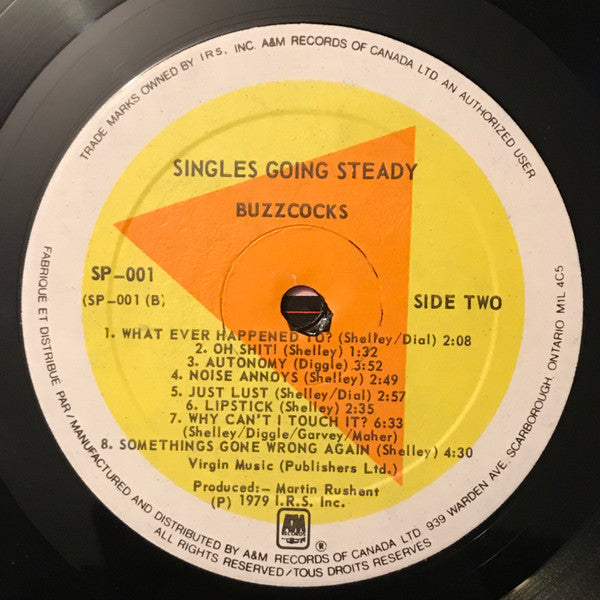 Buzzcocks. Singles Going Steady ( Canadian Custom Labels ) VG+VG