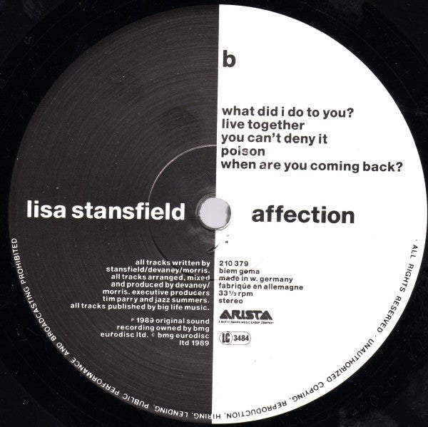 Lisa Stansfield. Affection VG+VG