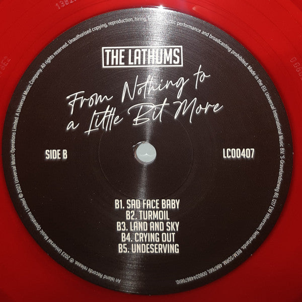 The Lathums. From Nothing To A Little Bit More ( Limited Edition, Red Transparent ) VG+ VG