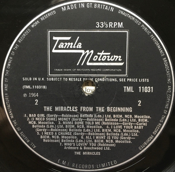 The Miracles. From The Beginning VG+G+
