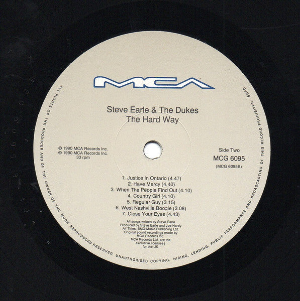 Steve Earle & The Dukes. The Hard Way VG+VG