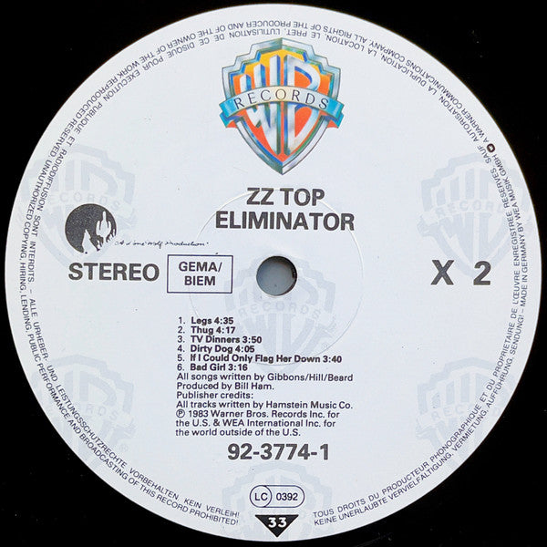 ZZ Top. Eliminator VG+VG