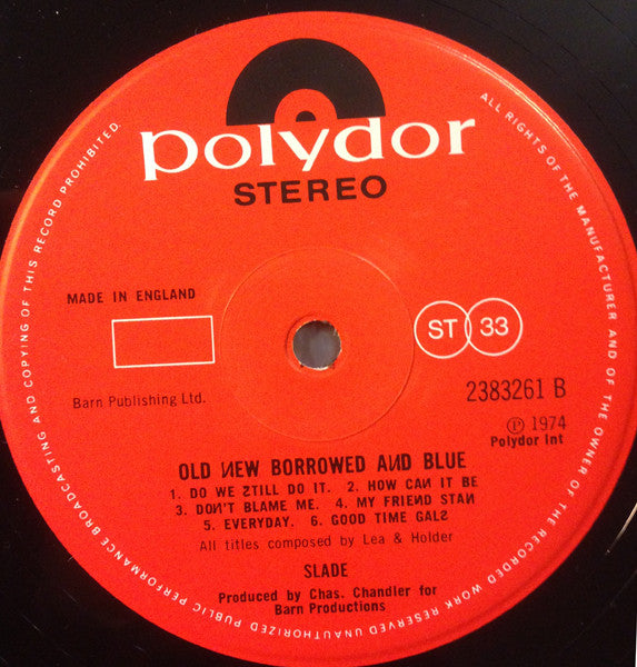 Slade. Old New Borrowed And Blue ( Gatefold ) VG VG