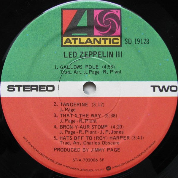 Led Zeppelin. Led Zeppelin III ( U.S Reissue, SRC ) VG+VG