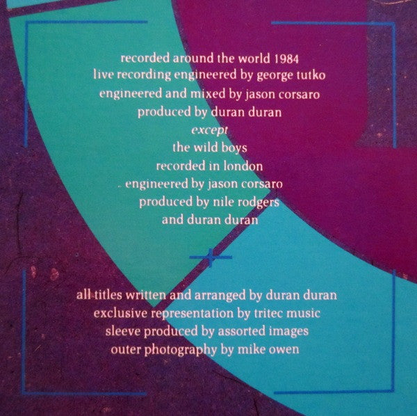 Duran Duran. Arena - Recorded Around The World 1984 + Booklet - VG+VG