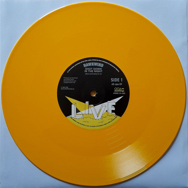Hawkwind. Live - Shot Down In The Night ( 10", 45 RPM, EP, Reissue, Yellow Vinyl )