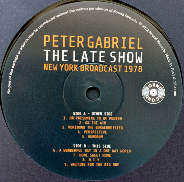 Peter Gabriel. The Late Show (New York Broadcast 1978) Double Album