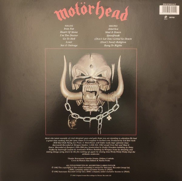 Motorhead. Iron fist ( Re Issue 180 g )