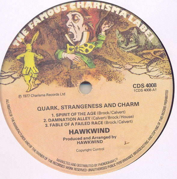 Hawkwind. Quark , Strangeness And Charm VG VG