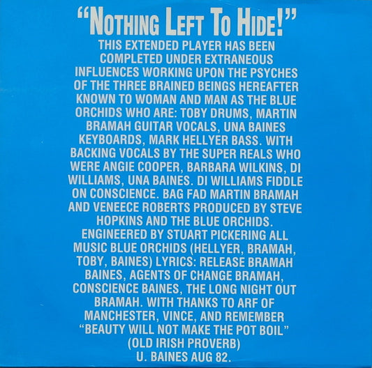 Blue Orchids. Agents Of Change EP 12", 45 RPM VG+VG - Ad-Astra Records