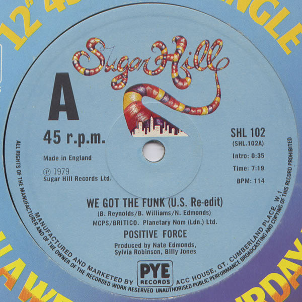 Positive Force. We Got The Funk 12", 45 RPM, Single VG+VG - Ad-Astra Records
