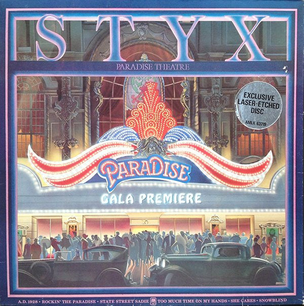 Styx. Paradise Theatre ( Etched Gatefold ) VG+ G+ - Ad-Astra Records