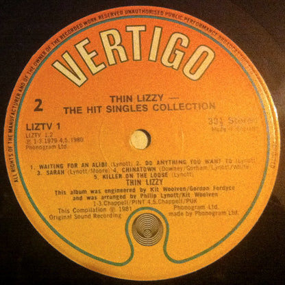 Thin Lizzy. The Adventures Of Thin Lizzy (The Hit Singles Collection) VG+VG - Ad-Astra Records