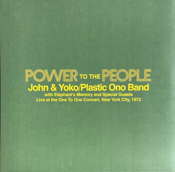 John & Yoko / Plastic Ono Band With Elephant's Memory* – Power To The People (Live At The One-To-One Concert, New York City, 1972)  12" 45rpm ep , RSD , Ltd Edition Yellow Vinyl VG+VG+ - Ad-Astra Records