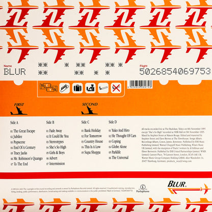Blur. Live At The Budokan Record Store Day 2026 Release  Limited to 2000 copies