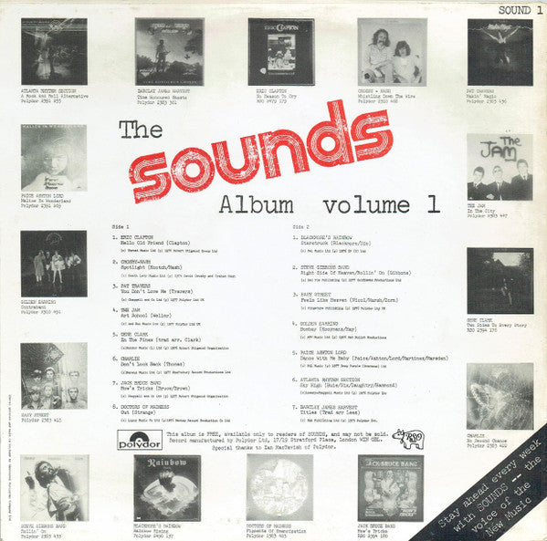 Various Good For Nothing. The Sounds Album, Vol 1 VG+VG - Ad-Astra Records