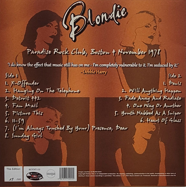 Blondie. Picture These ! Live In Boston 1978 Pink & White Splatter