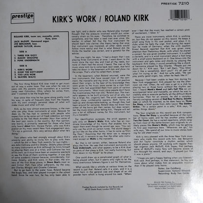 Roland Kirk with Jack McDuff.  Kirk's Work ( German Issue ) VG+VG