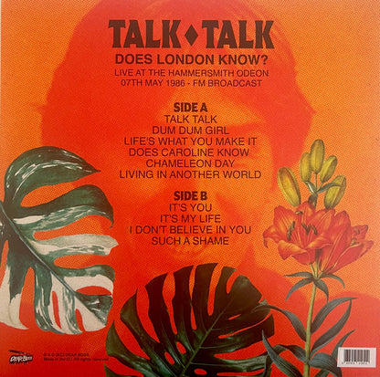 Talk Talk.  Does London Know? Live at the Hammersmith Odeon 07 May 1986 - FM Broadcast