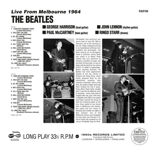 The Beatles. Live From Melbourne 1964  ( Ltd Edition Of 1500 Copies Mono ) - Ad-Astra Records
