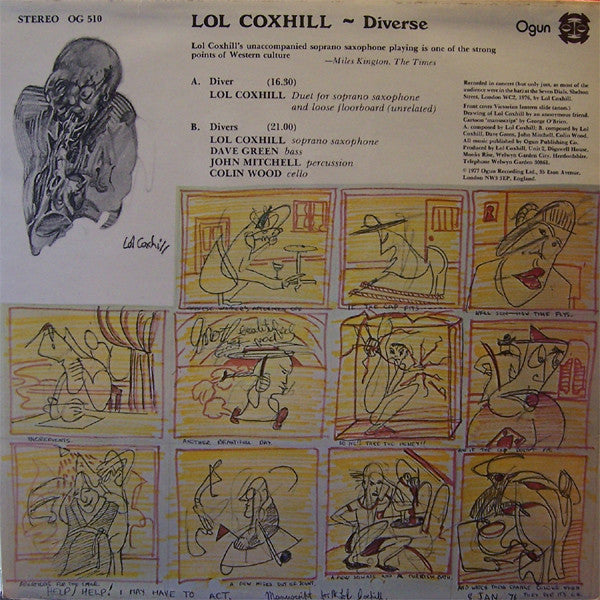 Lol Coxhill. Diverse VG+VG - Ad-Astra Records