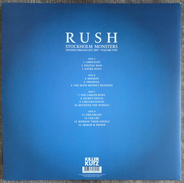 Rush. Stockholm Monsters Sweden Broadcast 2007 Vol 1 ( Double ) - Ad-Astra Records