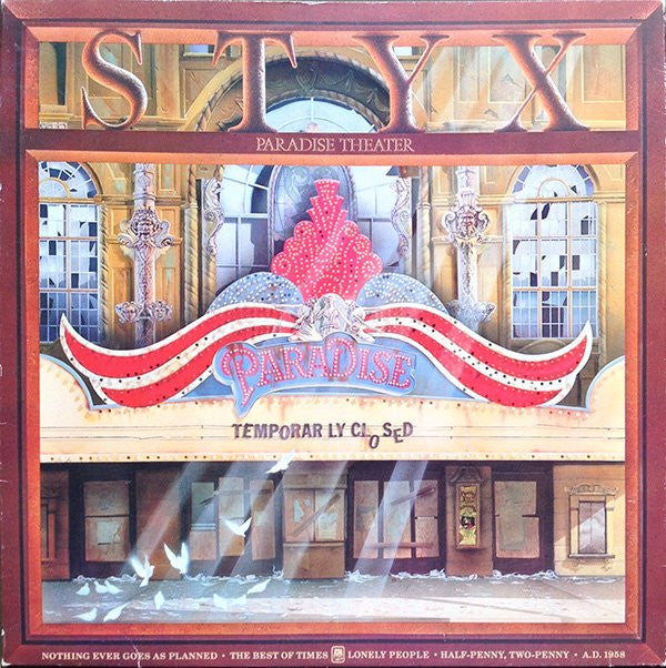 Styx. Paradise Theatre ( Etched Gatefold ) VG+ G+ - Ad-Astra Records