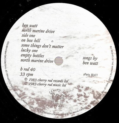 Ben Watt. North Marine Drive VG+VG