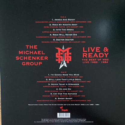 The Michael Schenker Group.  Live & Ready (The Best Of MSG Live 1980-1984) Record Store Day, Limited Edition, Blue & Red Splatter - Ad-Astra Records