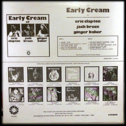 The Early Cream Of Eric Clapton, Jack Bruce & Ginger Baker VG+VG - Ad-Astra Records