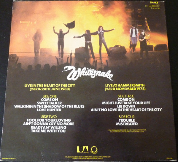 Whitesnake. Live..In The Heart Of The City ( Double ) NM VG+ - Ad-Astra Records