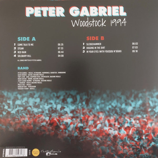 Peter Gabriel. Woodstock Winston Farm, Saugerties, NY, August 14, 1994 - Ad-Astra Records