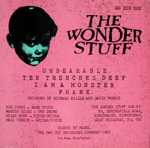 The Wonder Stuff. Unbearable 12" 45 RPM VG+VG